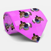 Cravate Motif de cochon d'Inde rose, (Roulé)