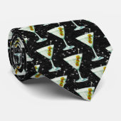 Cravate Motif de cocktails Martini (Roulé)