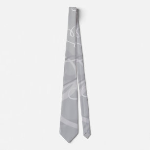 Cravate Motif de coeur argenté