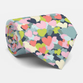 Cravate Motif de coeur coloré (Roulé)
