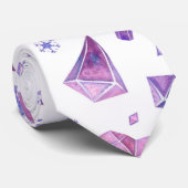 Cravate Motif de coeur en cristal violet, cadeau de jour V (Roulé)