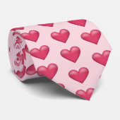 Cravate Motif de coeur rose (Roulé)