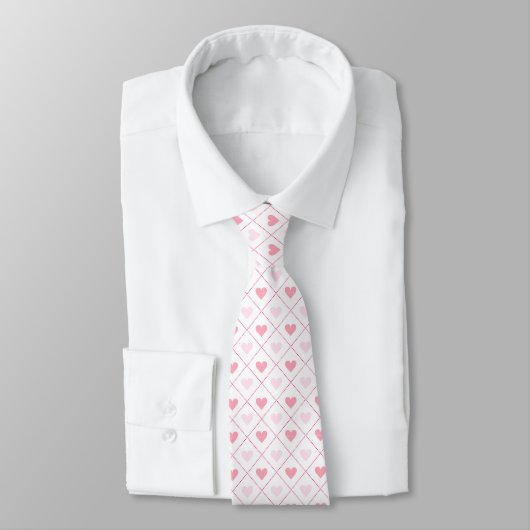 Cravate Motif de coeur rose pour hommes (Attaché)