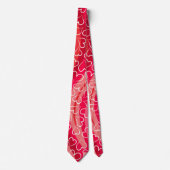 Cravate Motif de coeur rose rouge (Devant)