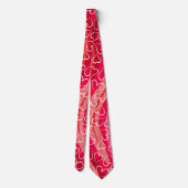 Cravate Motif de coeur rose rouge (Dos)