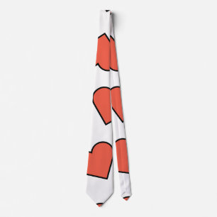 Cravate Motif de cœur rouge minimal
