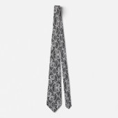Cravate Motif de coeurs blancs noirs mignons (Devant)