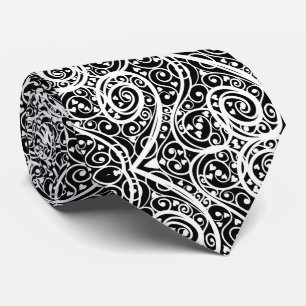 Cravate Motif de coeurs blancs noirs mignons