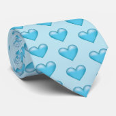 Cravate Motif de cœurs bleu clair (Roulé)