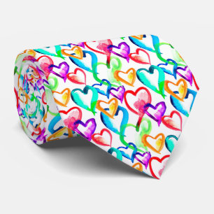 Cravate Motif de cœurs colorés mignons