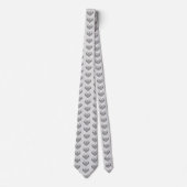 Cravate Motif de cœurs gris argenté (Devant)