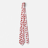 Cravate Motif de coeurs rouges et blancs (Devant)