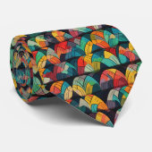 Cravate Motif de conception abstrait multicolore (Roulé)