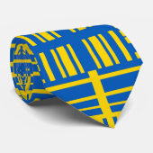 Cravate Motif de conception de ligne de couleur bleu et ja (Roulé)