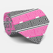 Cravate Motif de conception de touche à clé grecque rose n (Roulé)