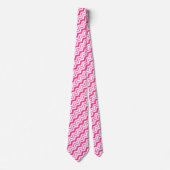 Cravate Motif de conception de zigzag chevron blanc rose  (Devant)