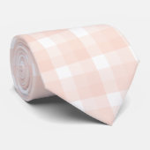 Cravate Motif de contrôle de guingan. Rose et blanc de (Roulé)