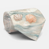 Cravate Motif de coquillages de maison de plage (Roulé)