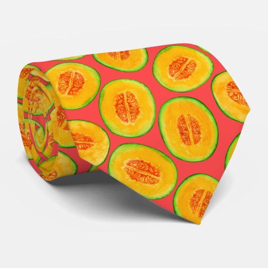 Cravate motif de couleur d'aquarelles Melon (Roulé)