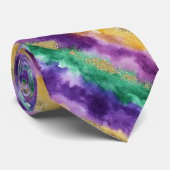 Cravate Motif de couleur Mardi Gras (Roulé)