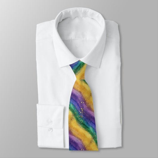 Cravate Motif de couleur Mardi Gras (Attaché)