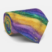 Cravate Motif de couleur Mardi Gras (Roulé)
