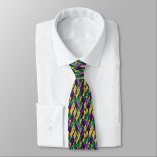 Cravate Motif de couleur Mardi Gras