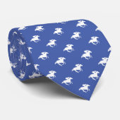 Cravate Motif de course à cheval | bleu moyen (Roulé)