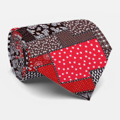 Cravate Motif de courtepointure florale patchwork rétro (Roulé)