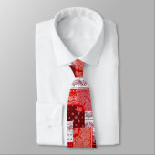 Cravate Motif de couture patchwork bandana rouge (Attaché)