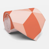 Cravate Motif de cube isométrique en corail vivant (Roulé)