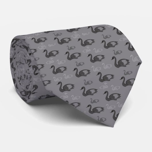 Cravate Motif de cygnes (Roulé)