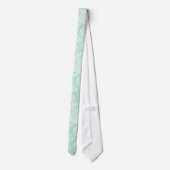 Cravate Motif de Damas florales vert et blanc (Dos)