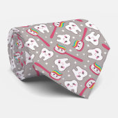 Cravate Motif de dents d'arc-en-ciel (Roulé)