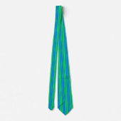 Cravate Motif de design de rayures élégantes bleu vert (Dos)