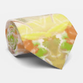Cravate Motif de design imprimé à l'aquarelle aux agrumes (Roulé)