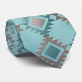 Cravate Motif de design Turquoise bleu sud-ouest Aztec (Roulé)