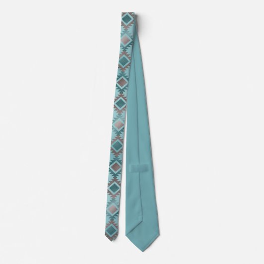 Cravate Motif de design Turquoise bleu sud-ouest Aztec (Dos)