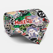 Cravate Motif de dessin animé des Super-Vilains de DC (Roulé)