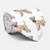 Cravate Motif de dessin de chien roux à roulettes (Roulé)