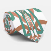 Cravate Motif de dessin de ligne Turquoise de rouille Sud- (Roulé)