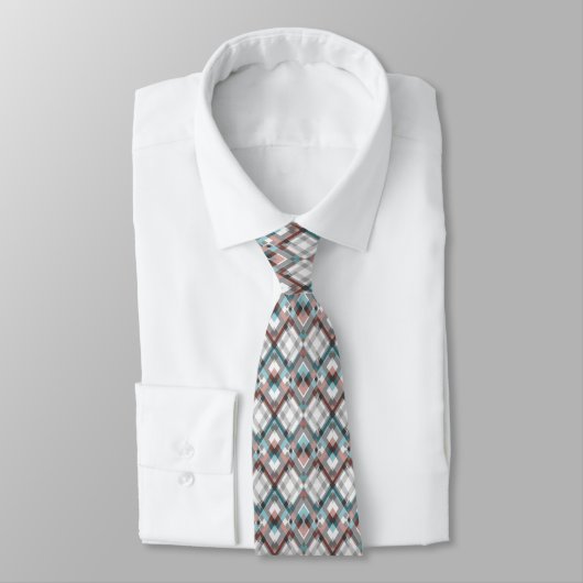 Cravate Motif de diamant géométrique texturé. (Attaché)