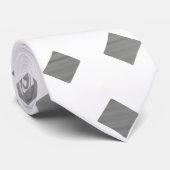 Cravate Motif de diamants blanc gris argenté décoratif (Roulé)