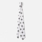 Cravate Motif de diamants blanc gris argenté décoratif (Dos)