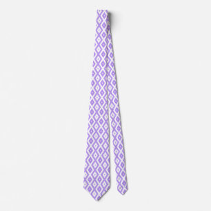 Cravate Motif de diamants violet et blanc