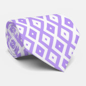 Cravate Motif de diamants violet et blanc (Roulé)
