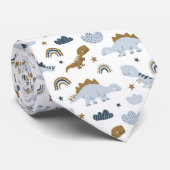 Cravate Motif de dinosaure arc-en-ciel mignon (Roulé)