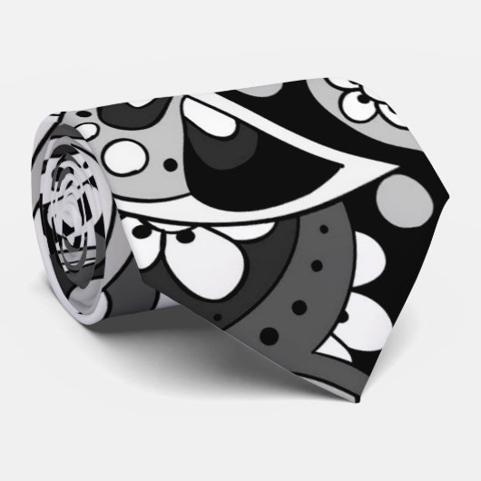 Cravate Motif de doodle Abstrait de flux continu créatif (Roulé)