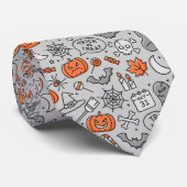 Cravate Motif de doodle pour les enfants mignons Halloween (Roulé)