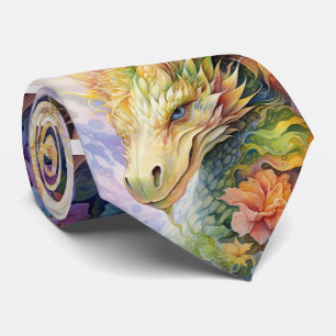 Cravate Motif de dragon chinois Rainbow
